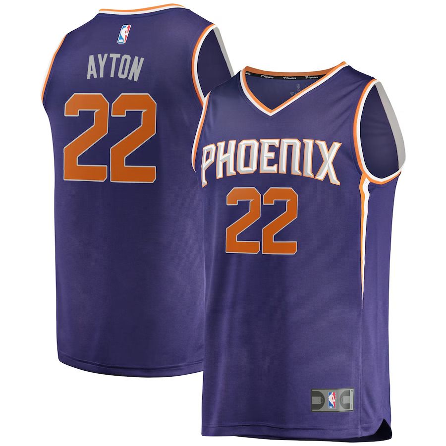 Men Phoenix Suns 22 DeAndre Ayton Fanatics Branded Purple Fast Break Replica NBA Jersey